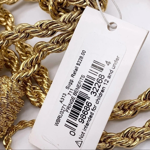 Kate Spade Fringe Benefits Gold Tassel Necklace NWT $228 - Picture 3 of 4